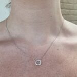 White Gold Open Circle Diamond Necklace