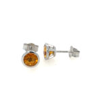 Sterling Silver Citrine Stud Earrings