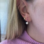 Sterling Silver Pearl Leverback Earrings