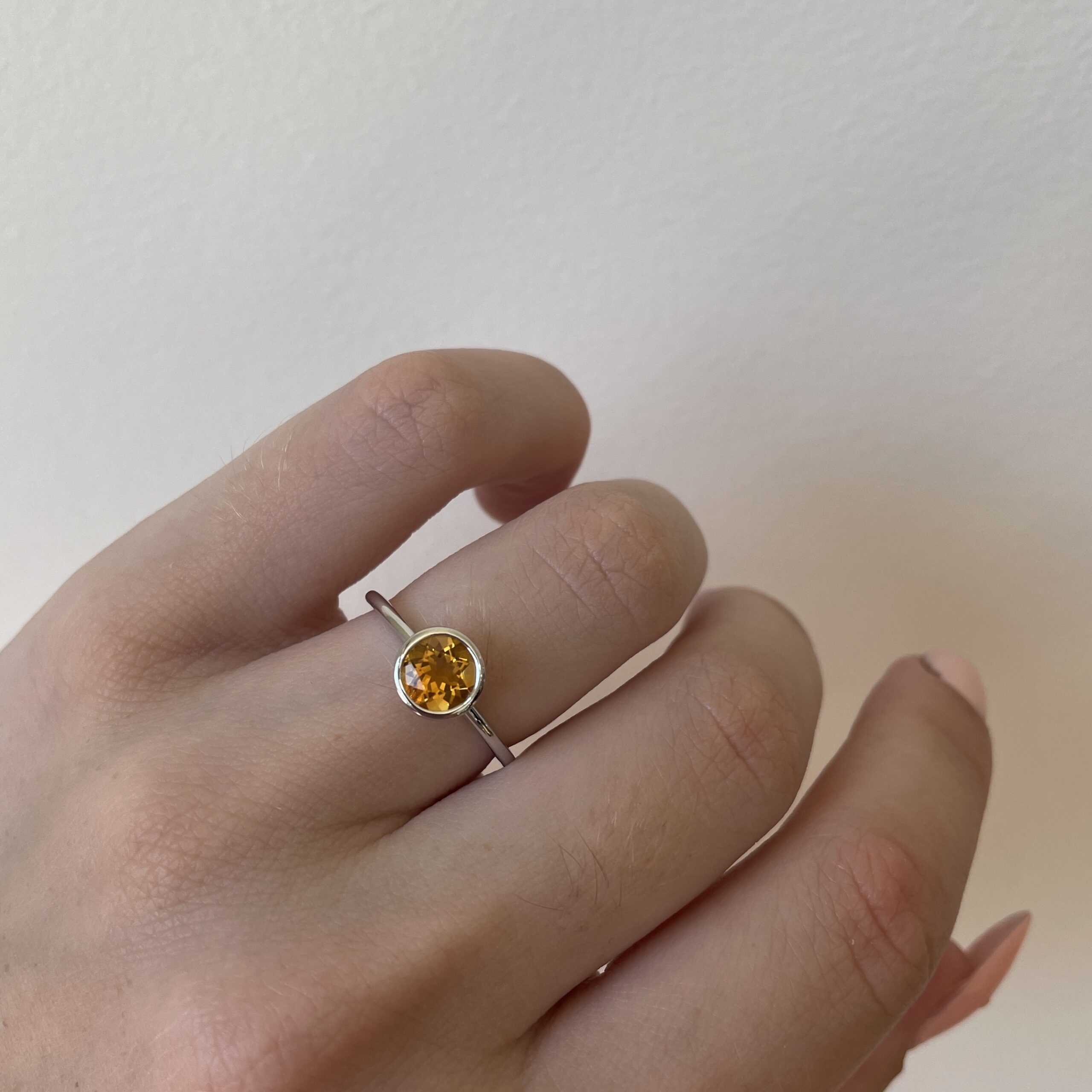 Sterling Silver Bezel-Set Citrine Ring