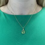 Yellow Gold Peridot and Diamond Necklace