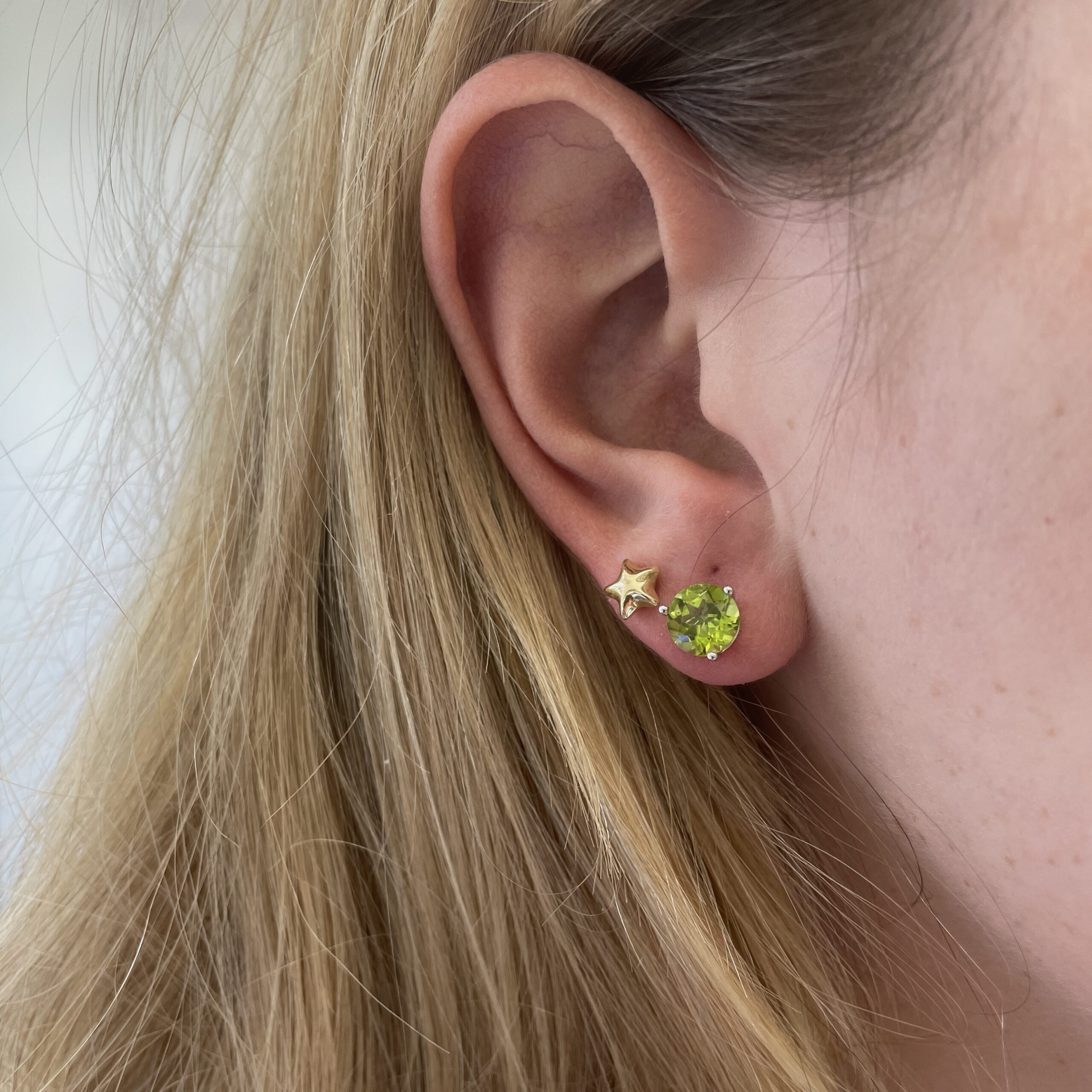 White Gold Peridot Earrings