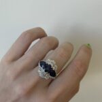 White Gold Sapphire and Diamond Three Stone Ring