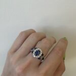 White Gold Sapphire and Diamond Ring