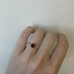 Yellow Gold Garnet Ring with Diamonds