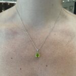 White Gold Peridot Pendant Necklace