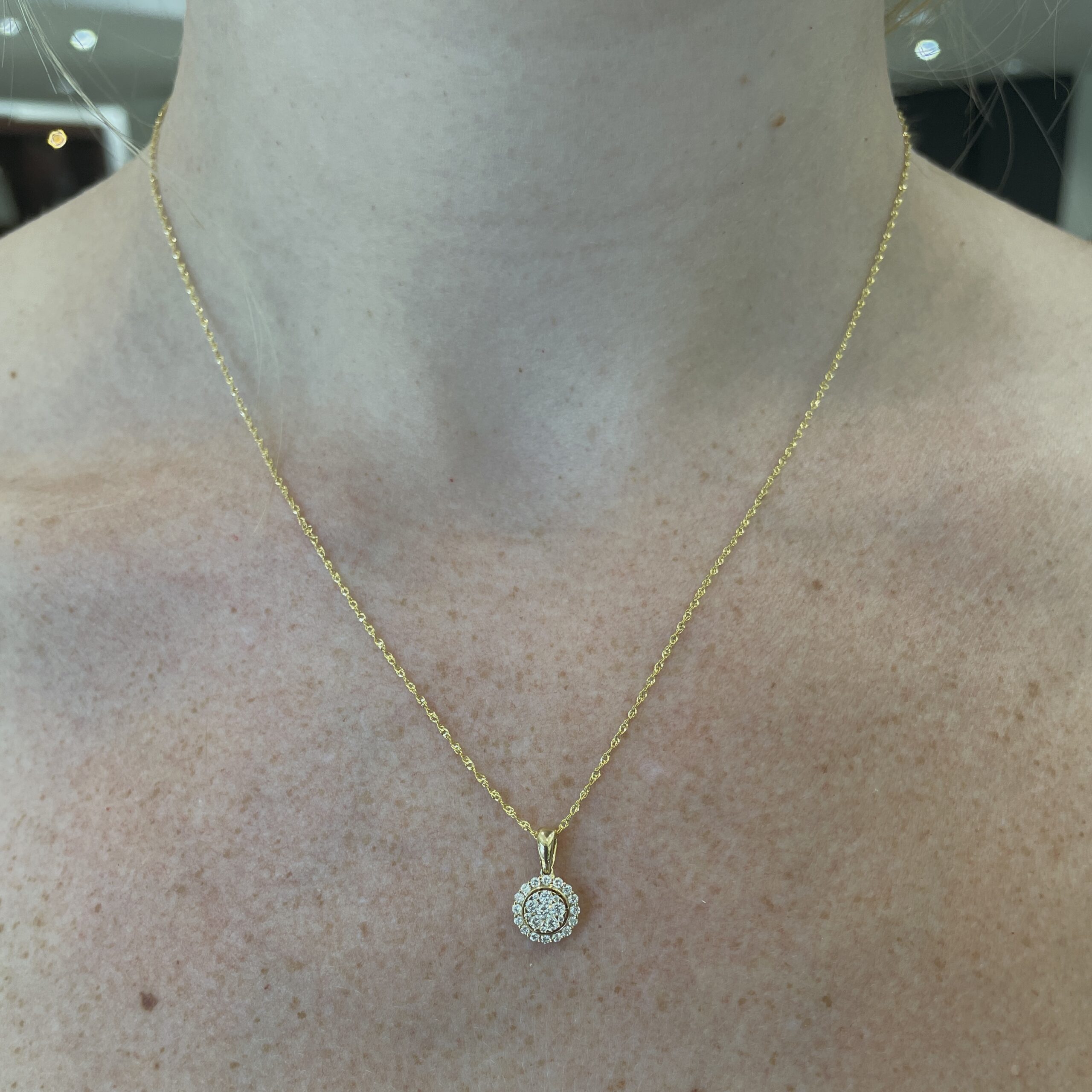 Yellow Gold Diamond Pendant Necklace