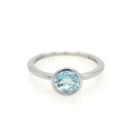 Sterling Silver Bezel-Set Aquamarine Ring