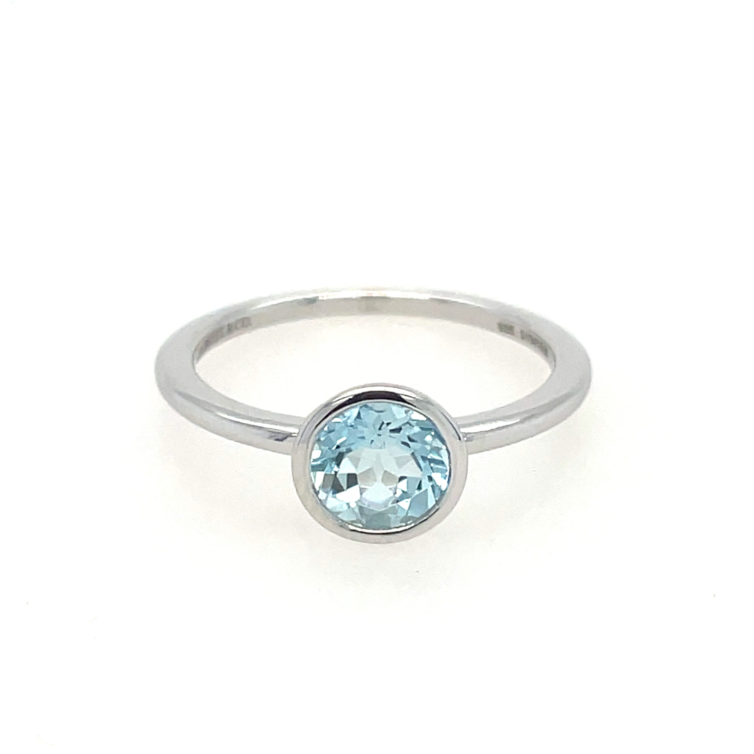 Sterling Silver Bezel-Set Aquamarine Ring