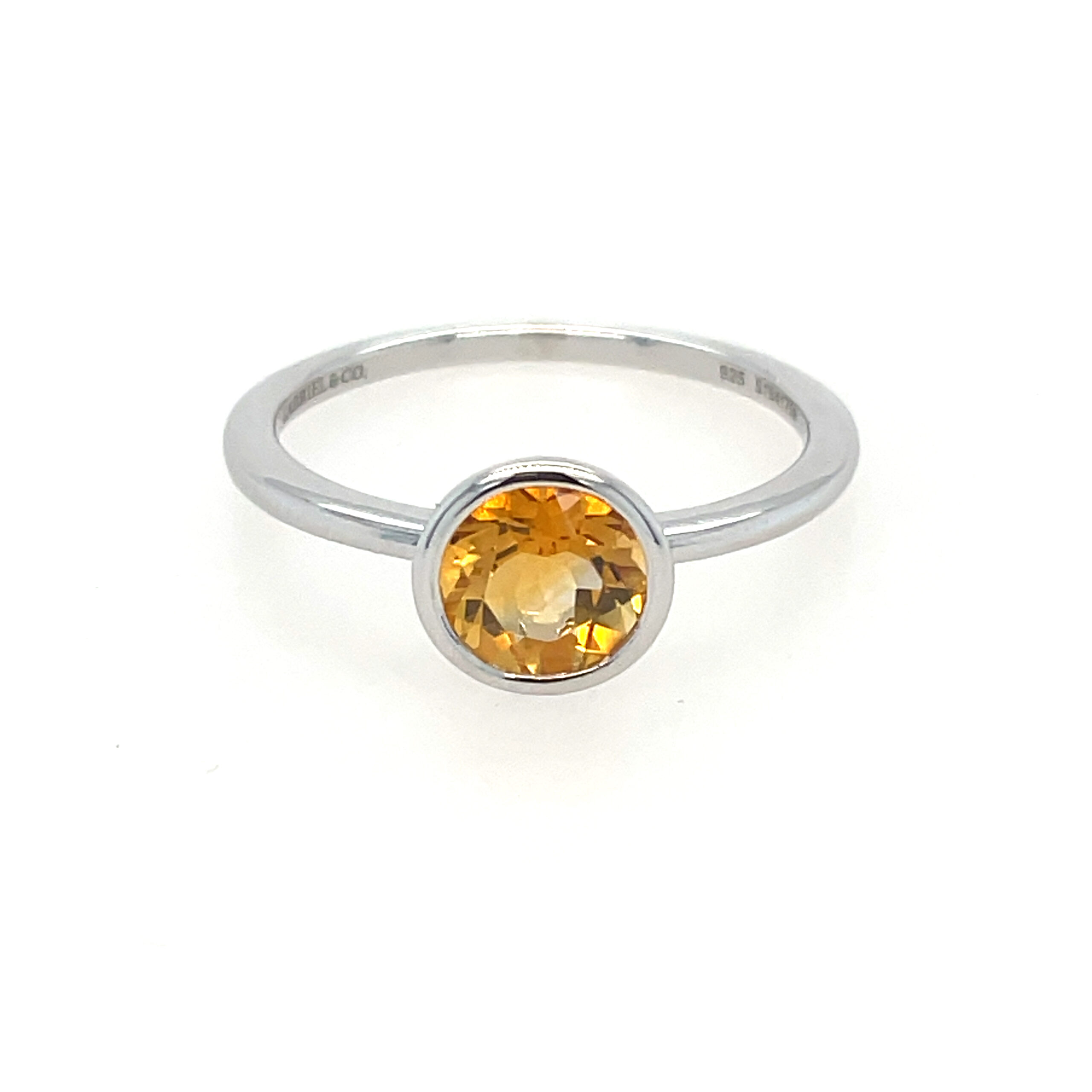 Sterling Silver Bezel-Set Citrine Ring