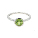 Sterling Silver Bezel-Set Peridot Ring