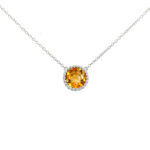 Sterling Silver Citrine Pendant Necklace