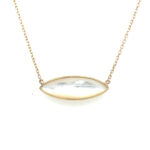 Yellow Gold Mother of Pearl Briolette Necklace