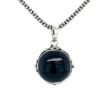 Sterling Silver Antique-Inspired Onyx Necklace