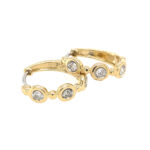 Gold Huggie Hoop Earrings With Diamonds