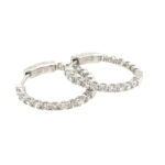 White Gold Diamond In and Out Hoop Earrings