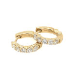 Estate: Yellow Gold Diamond Huggie Hoop Earrings