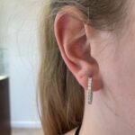 White Gold Diamond In and Out Hoop Earrings