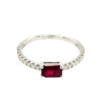 White Gold Ruby Band with Diamonds