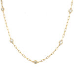 Yellow Gold Diamond Station Necklace