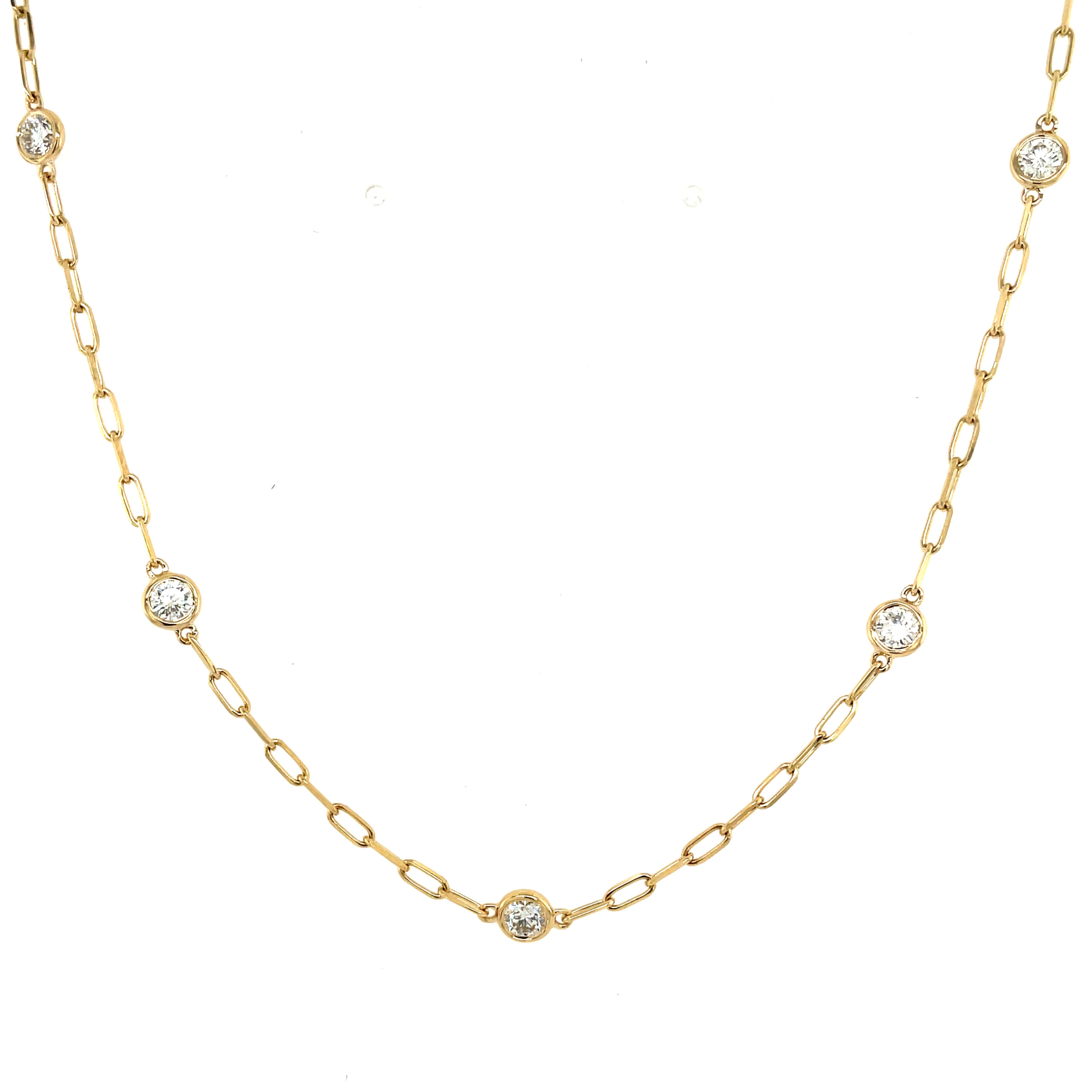 Yellow Gold Diamond Station Necklace