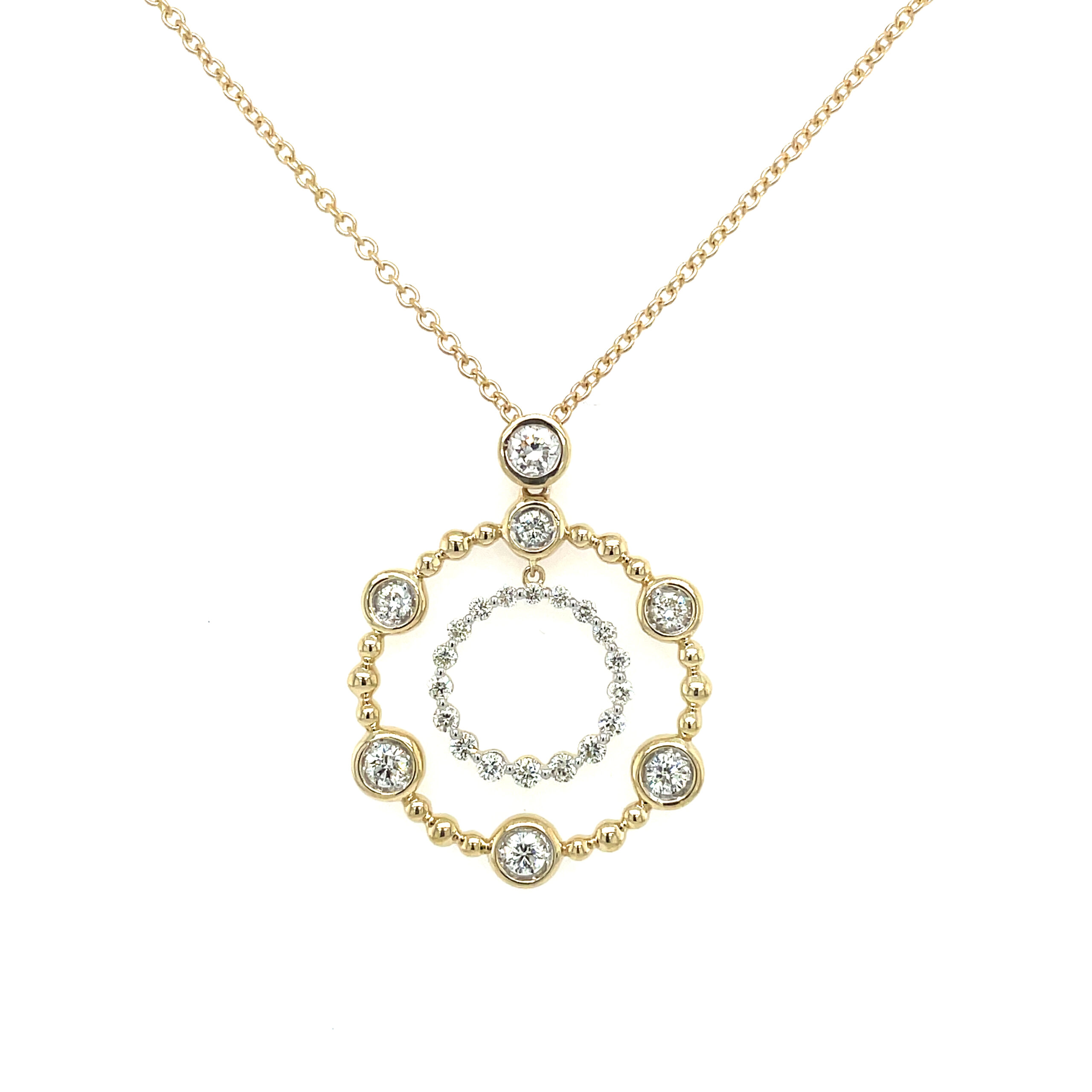 Yellow Gold Diamond Circle Necklace