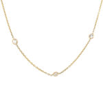 Estate: Yellow Gold Diamond Station Necklace