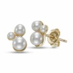 Yellow Gold Pearl Stud Earrings