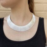 Estate: Sterling Silver Graduated Rib Collar Necklace