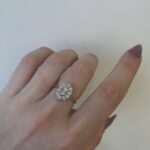 White Gold Geometric Cluster Diamond Ring