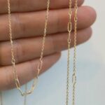 Yellow Gold Eiffel Detail Necklace