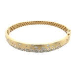 Estate: Yellow Gold Confetti Diamond Bangle Bracelet