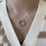 Estate: White Gold Open Circle Diamond Necklace