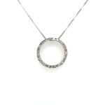 Estate: White Gold Open Circle Diamond Necklace