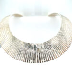 Estate: Sterling Silver Graduated Rib Collar Necklace