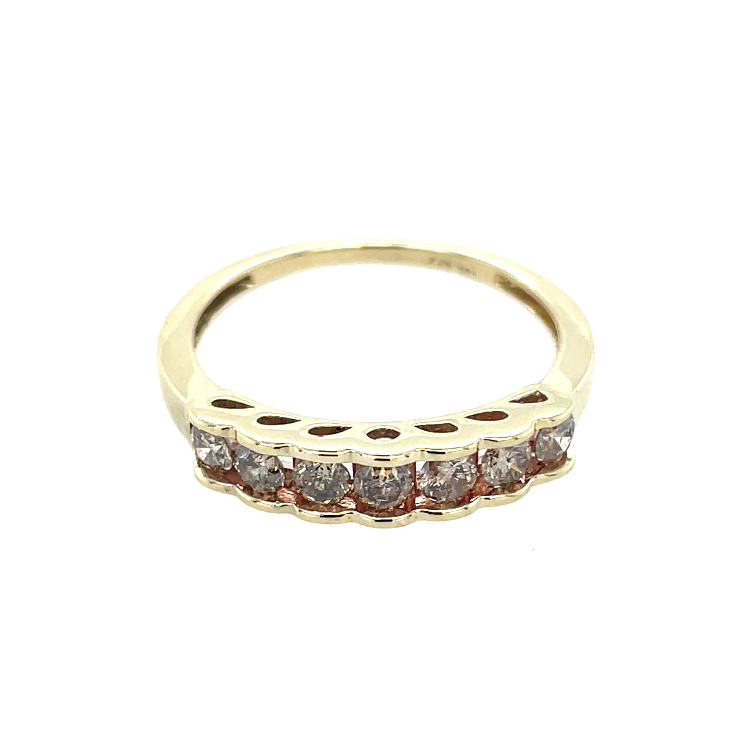 Estate: Yellow Gold Champagne Diamond Band