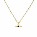 Yellow Gold Black Diamond Bar Necklace