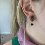 Black Rhodium-Plated Sterling Silver Antique-Inspired Garnet Earrings