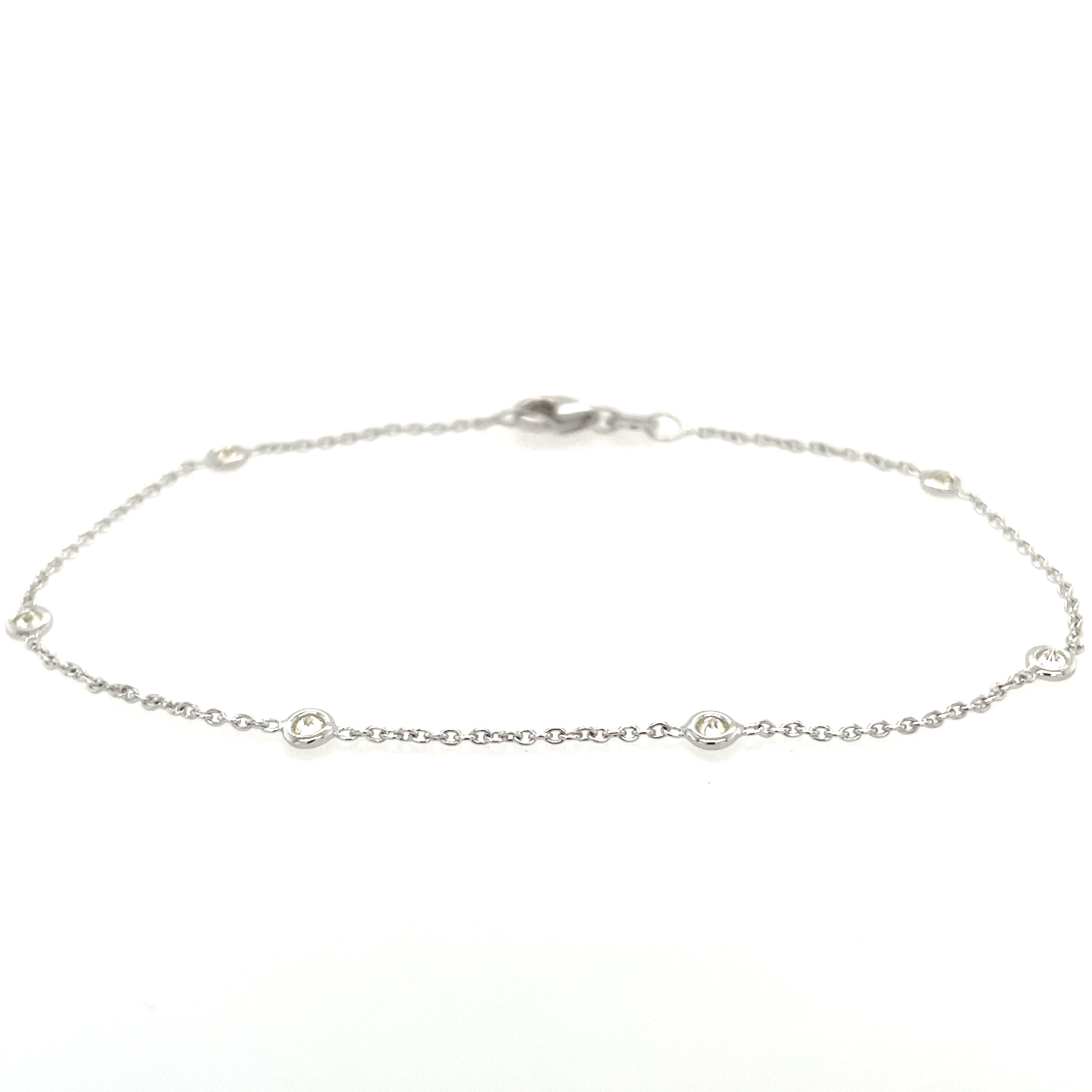 White Gold Diamond Station Bracelet