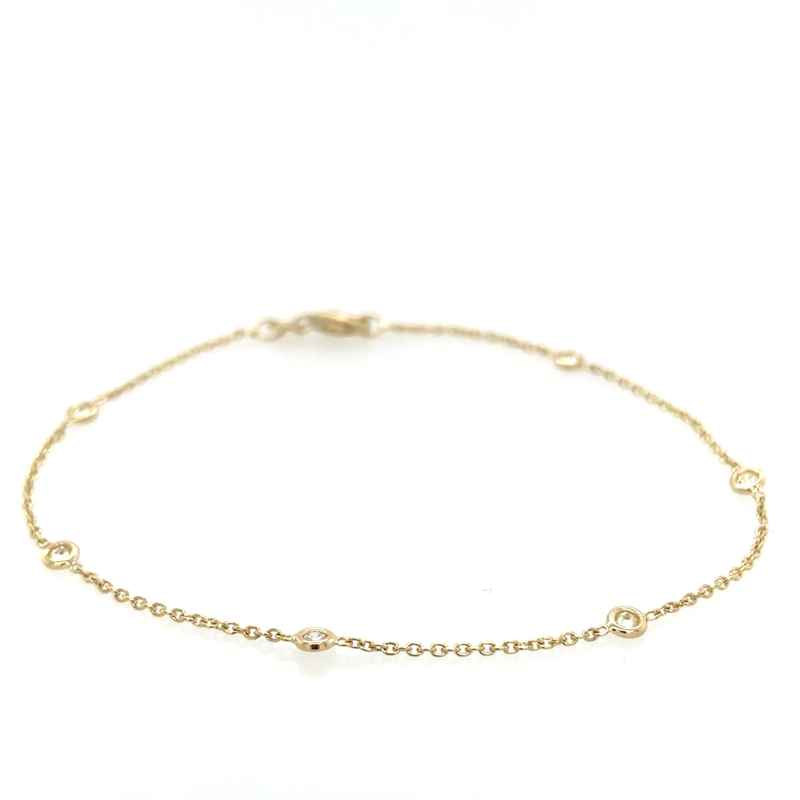 Yellow Gold Diamond Station Bracelet