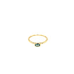 Yellow Gold Oval Blue Topaz Ring