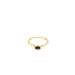 Yellow Gold Oval Garnet Ring