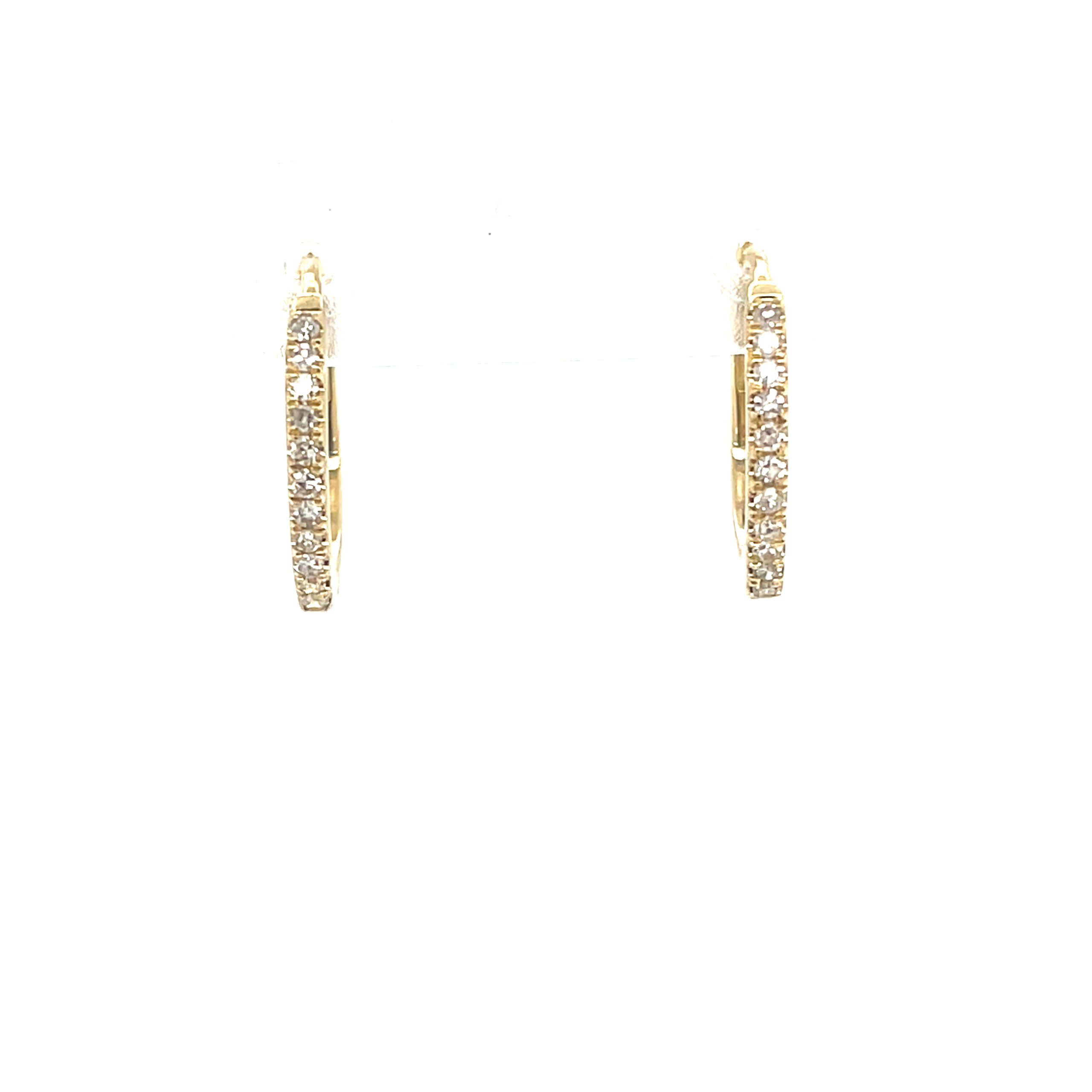 Yellow Gold Diamond Hoop Earrings