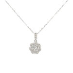 White Gold Flower Diamond Necklace