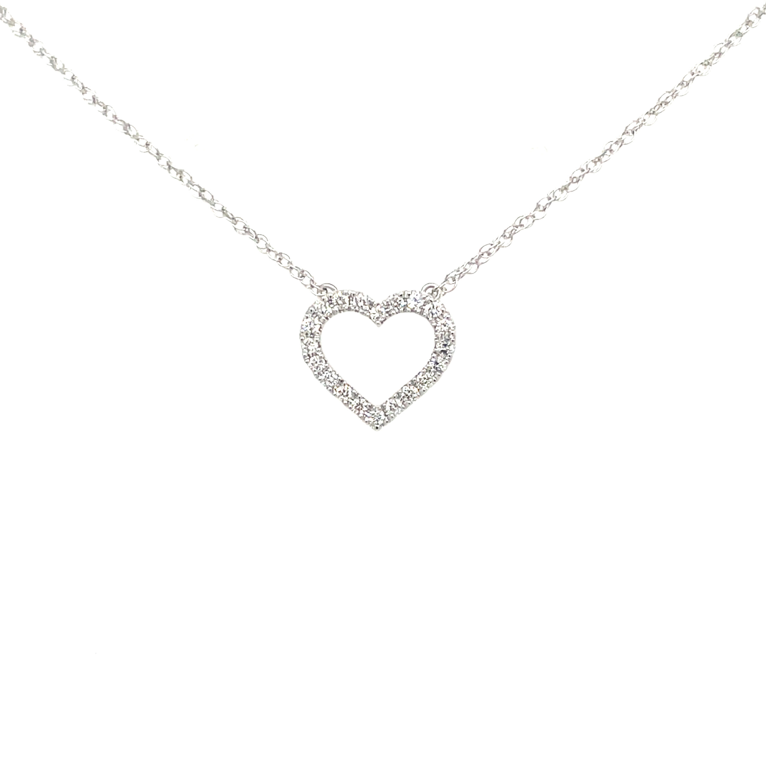 White Gold Diamond Heart Necklace