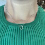 White Gold Open Circle Diamond Necklace