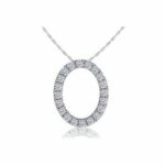 White Gold Open Circle Diamond Necklace