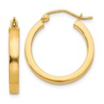 Yellow Gold Rectangle Tube Hoop Earrings