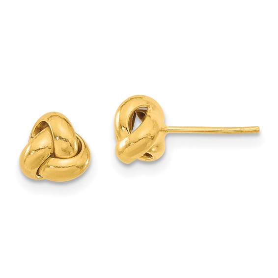 Yellow Gold Love Knot Stud Earrings