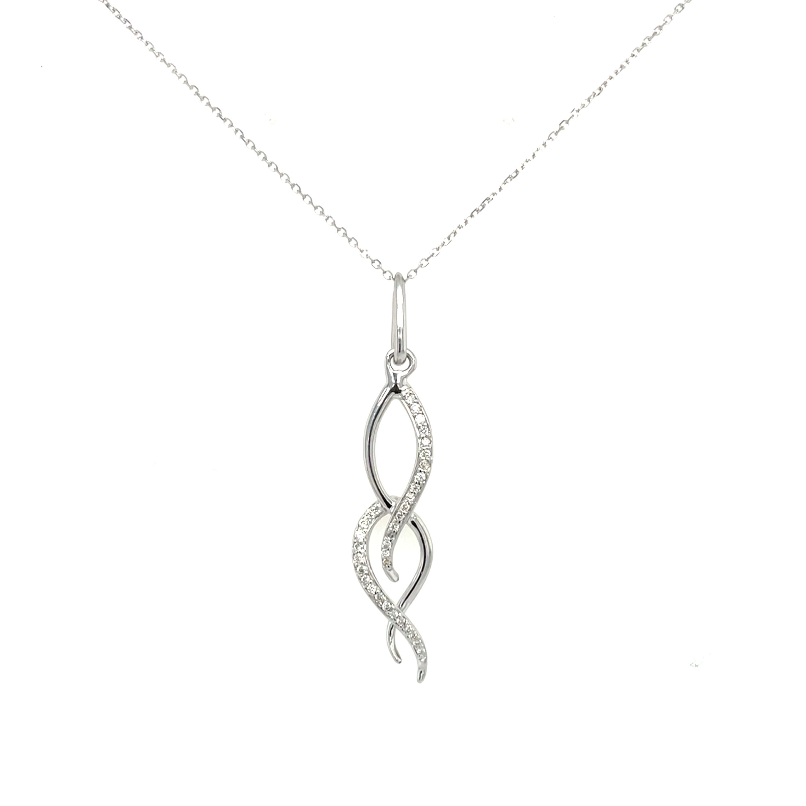 Estate: White Gold Braided Diamond Necklace